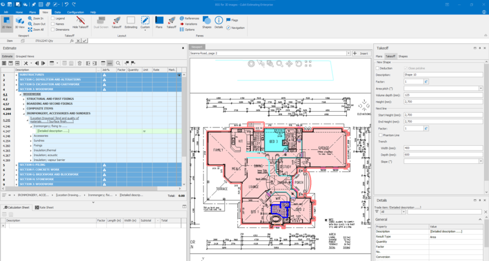 Cubit Estimating Pro - Building Estimating Software, BIM 3D from Buildsoft